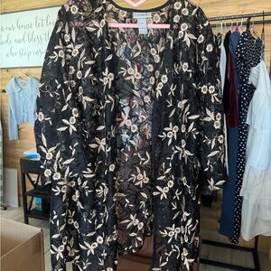 Catherines Black and Gold Lace Top